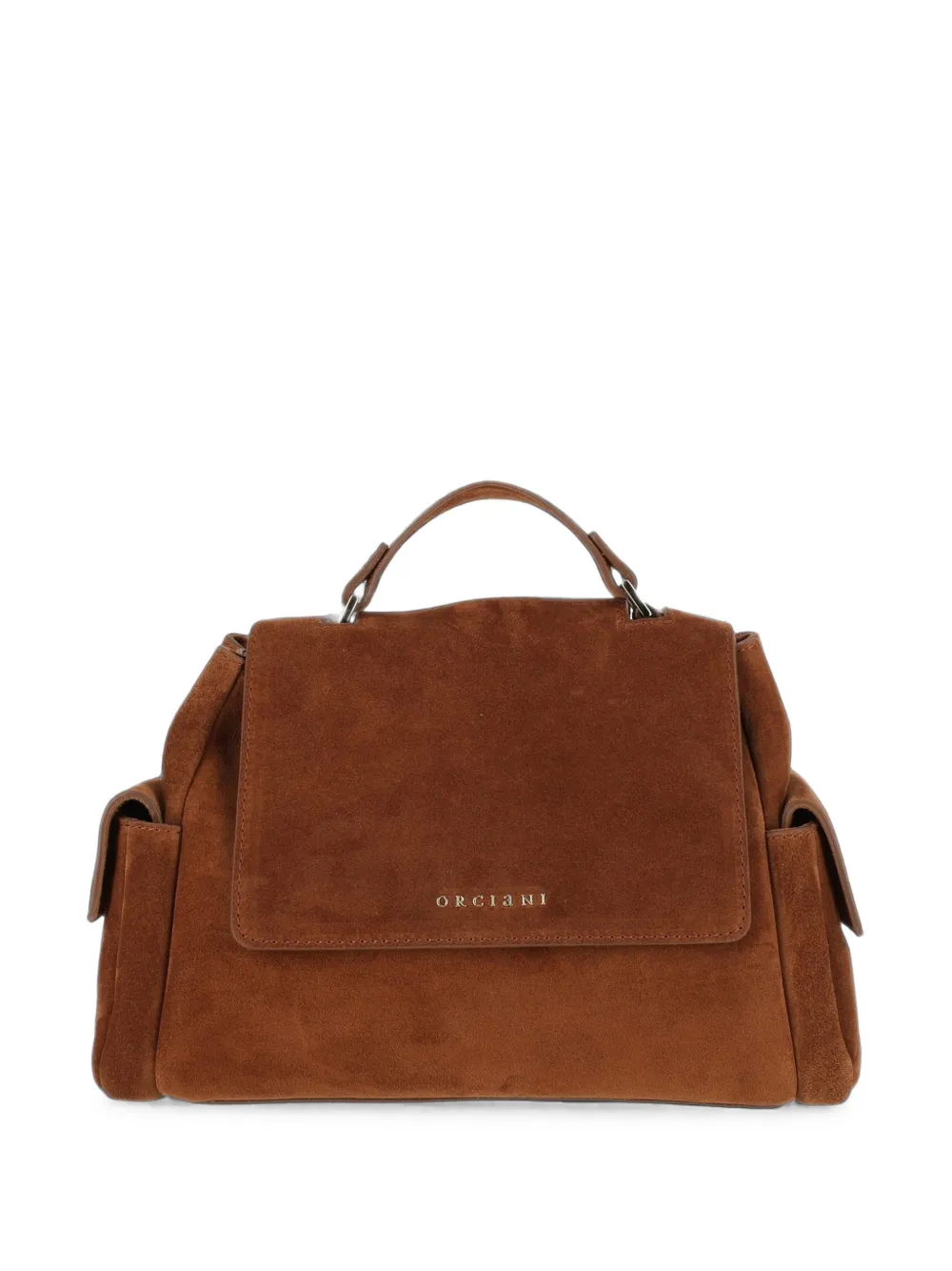 Orciani Small Sveva Cargo Leather Tote Bag In Brown