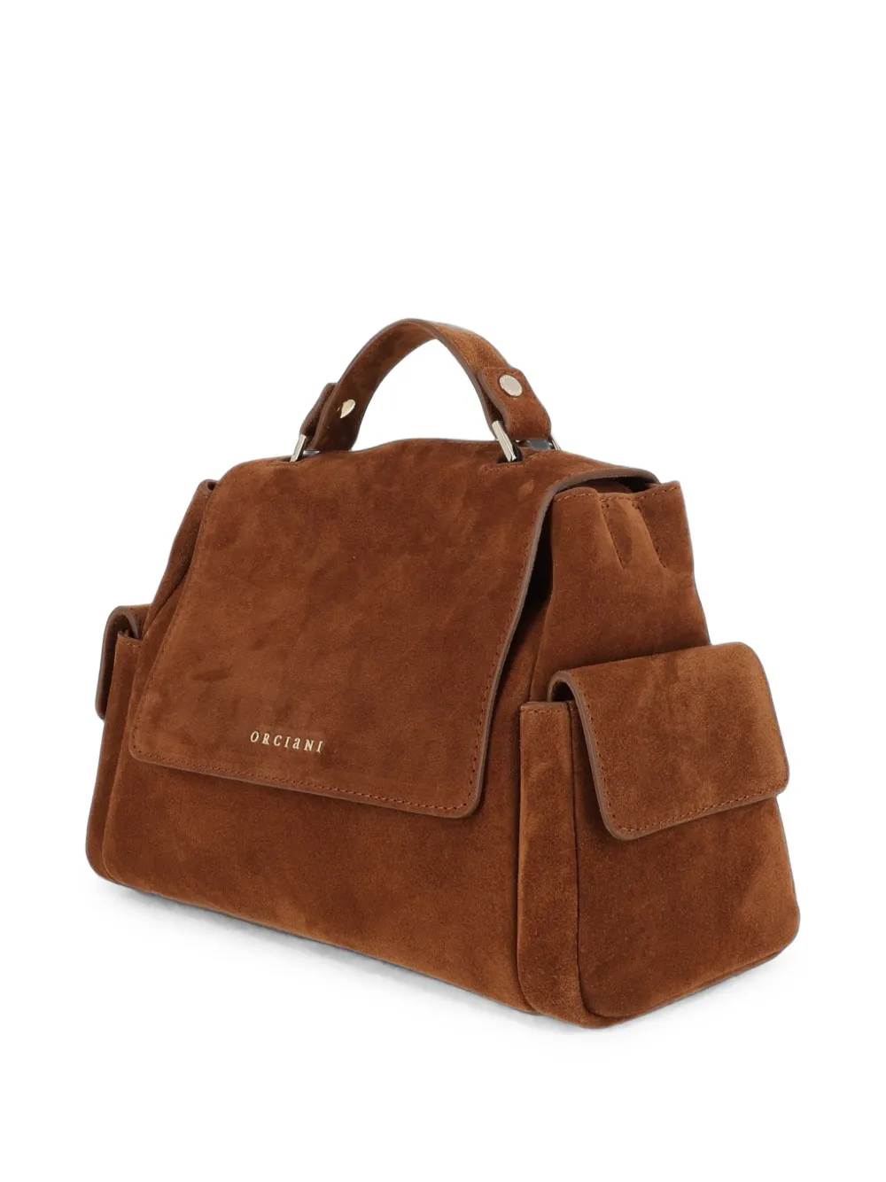 Orciani Kleine Sveva Cargo leren shopper Bruin