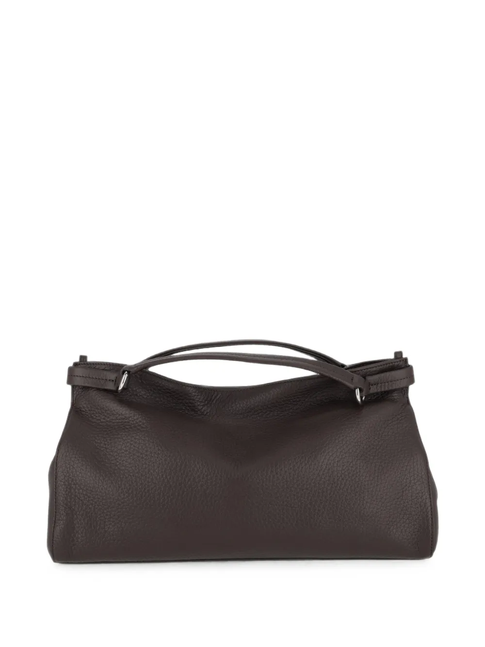 Orciani Midi Virgo Soft grained leather tote bag Bruin