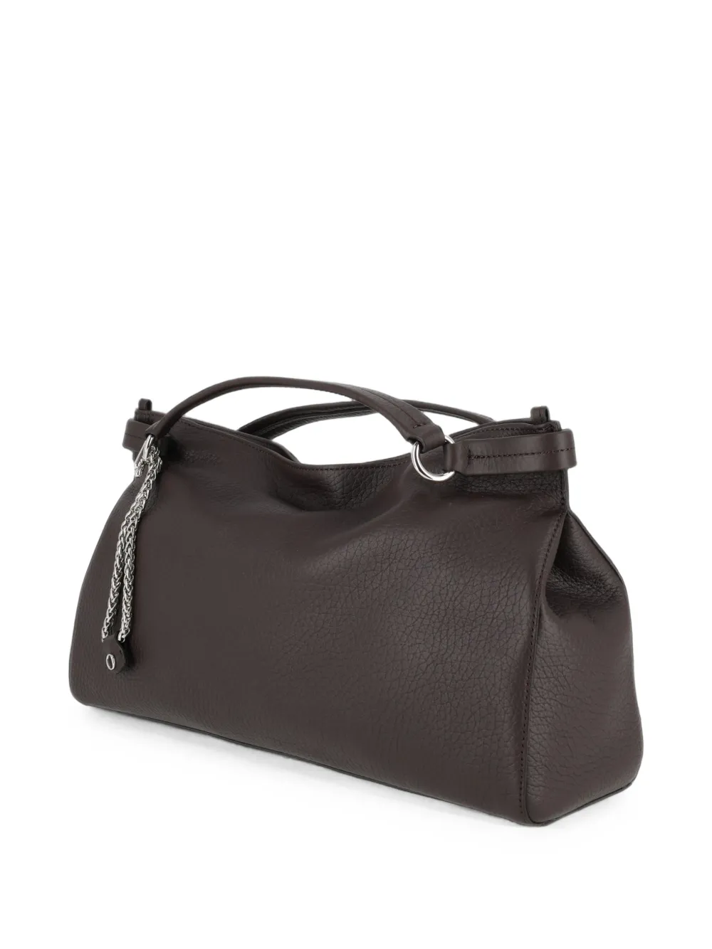 Orciani Midi Virgo Soft grained leather tote bag Bruin