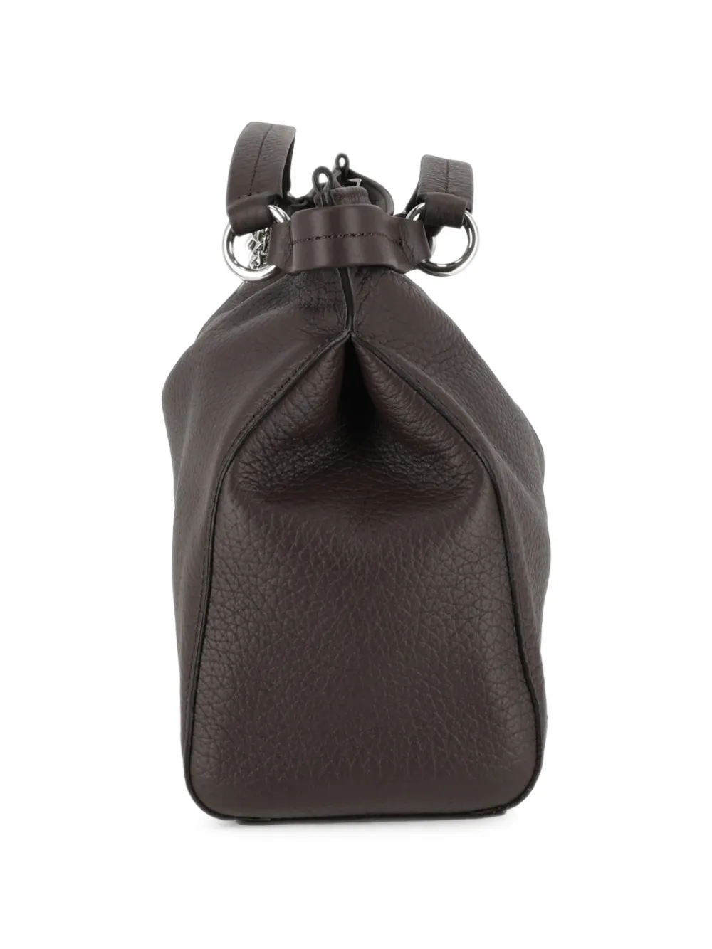Orciani Midi Virgo Soft grained leather tote bag Bruin