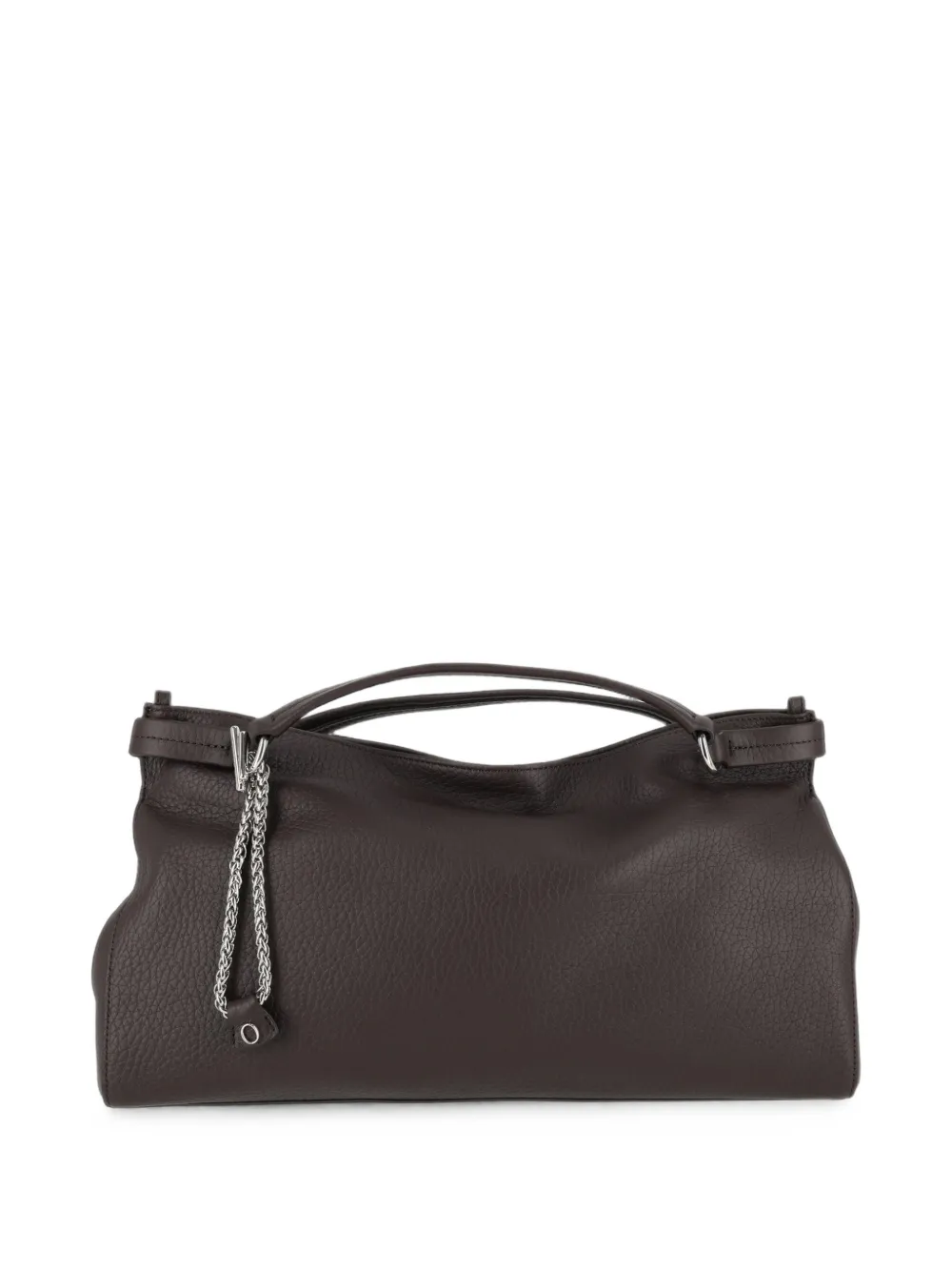 Orciani Midi Virgo Soft Grained Leather Tote Bag In Brown