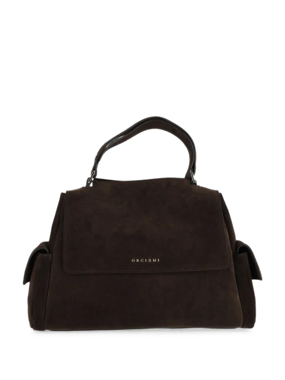 Orciani Midi Sveva Peach Cargo Leather Tote Bag In Brown