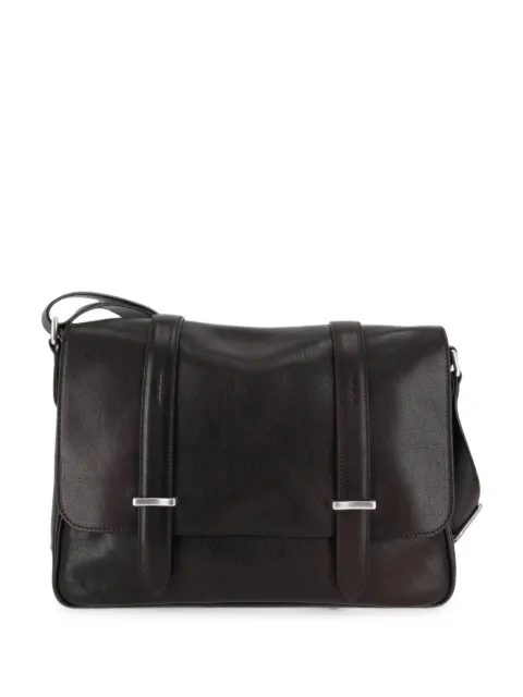 Orciani Midi Jones Lagoon leather messenger bag