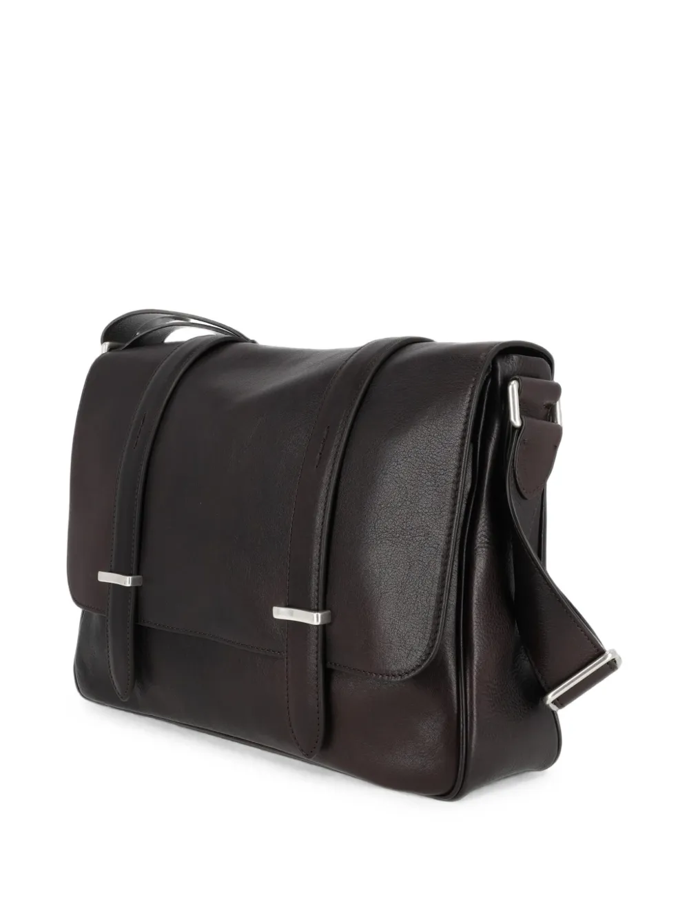Orciani Midi Jones Lagoon leren messengertas Bruin
