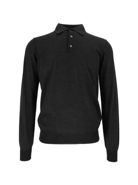 Filippo De Laurentiis Camisa polo de tricô leve com mangas longas