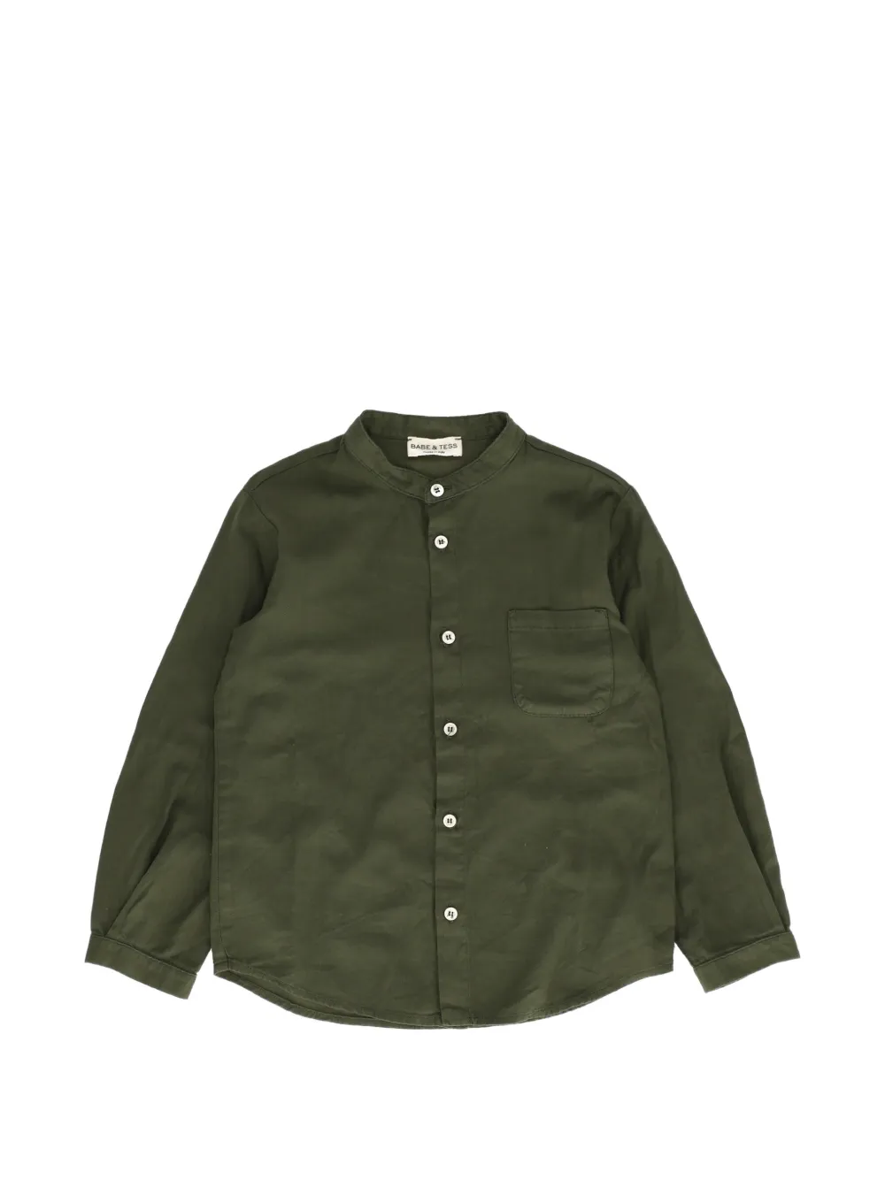 BABE & TESS mandarin-collar cotton shirt - Grün