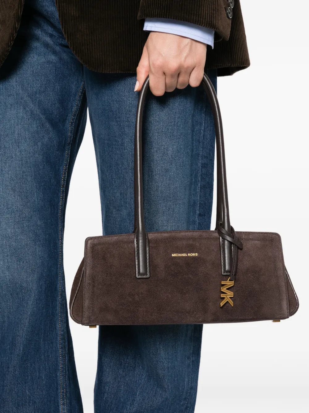 Michael Kors Laila schoudertas met logo-plakkaat Bruin