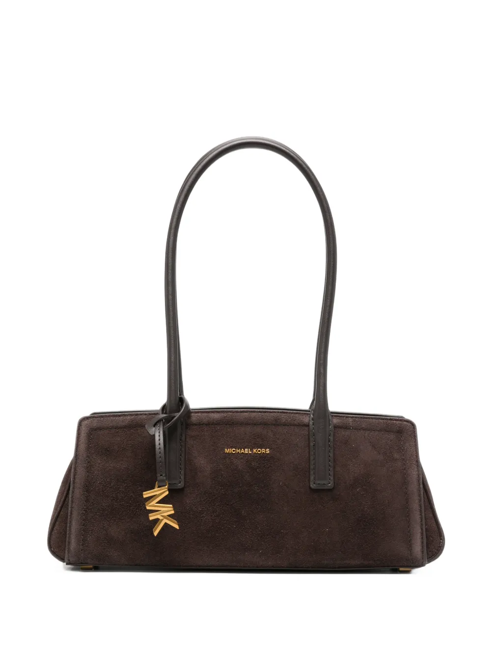 Michael Michael Kors Laila suede logo-plaque shoulder bag - Brown