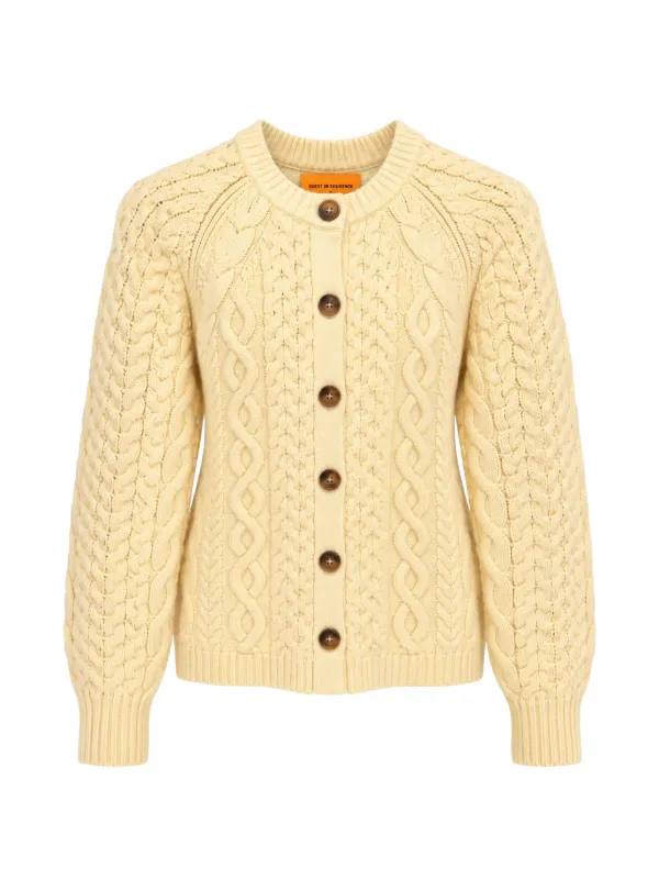 Guest In Residence Cable-knit Cardigan in Neutrals