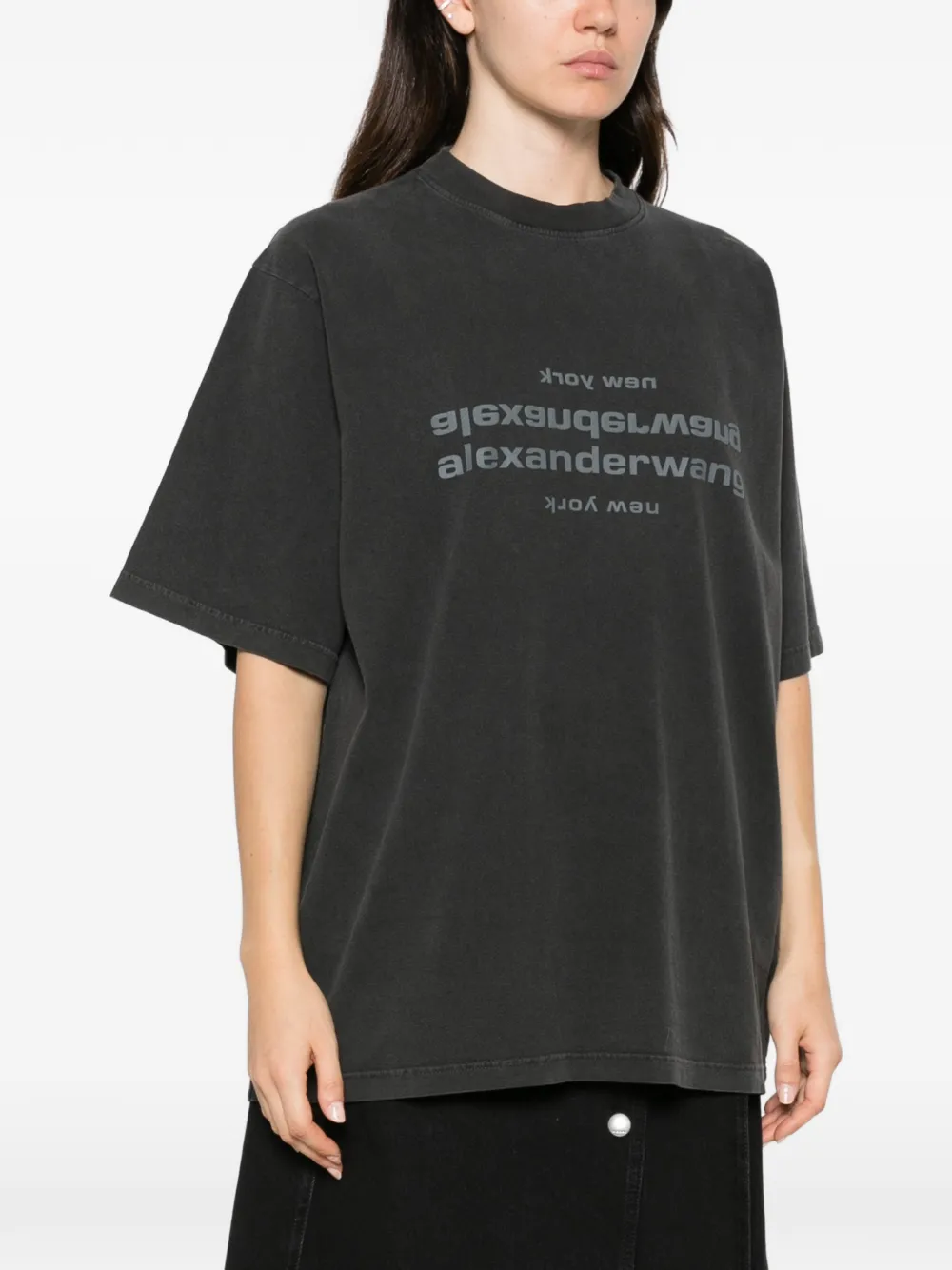 Alexander Wang Katoenen T-shirt met logoprint Grijs