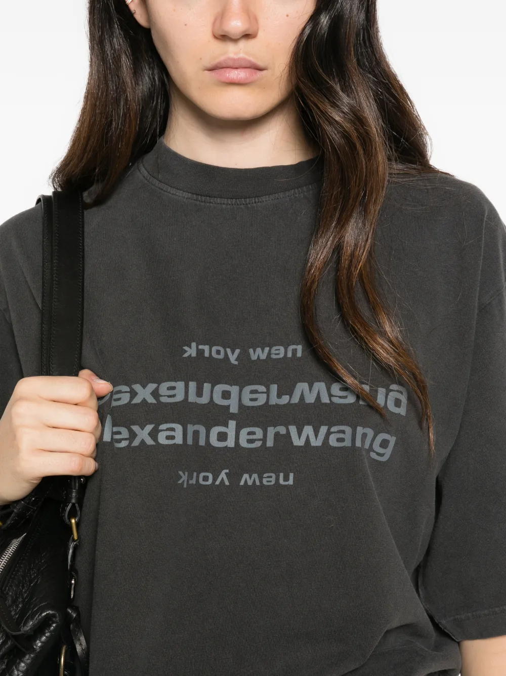 Alexander Wang Katoenen T-shirt met logoprint Grijs