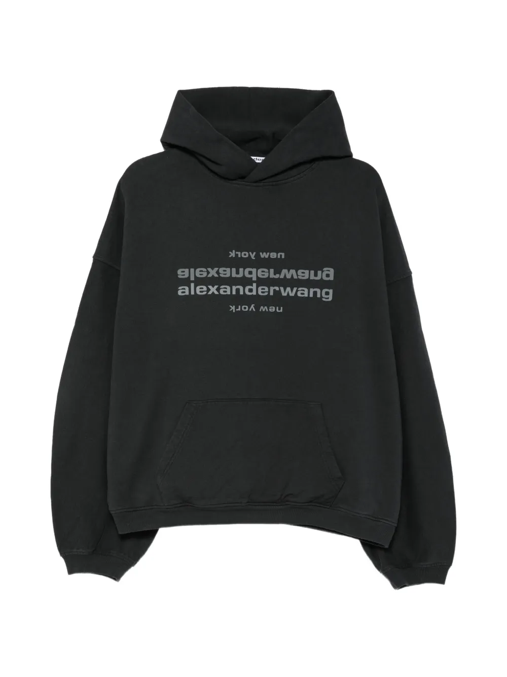 Alexander Wang logo-print cotton hoodie - Black