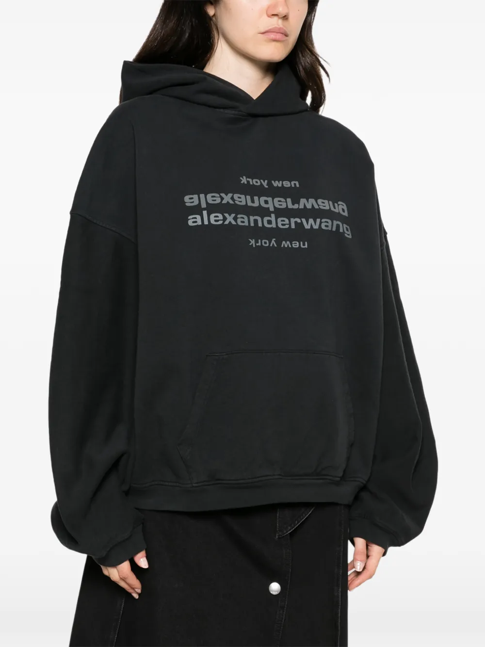 Alexander Wang Hoodie met logoprint Zwart