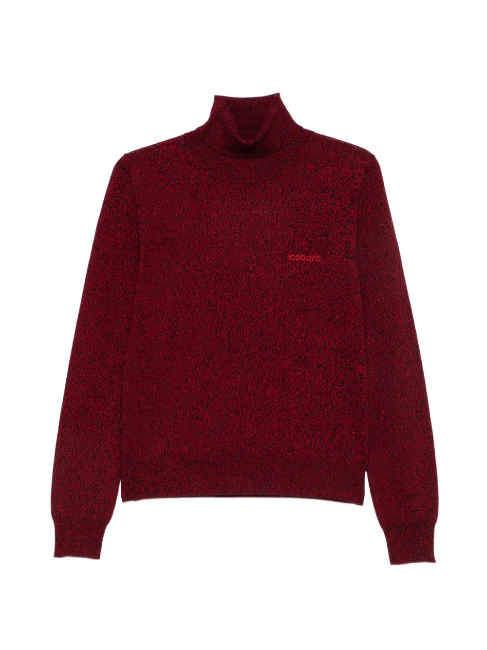 Iceberg logo-embroidered roll-neck sweater Rood