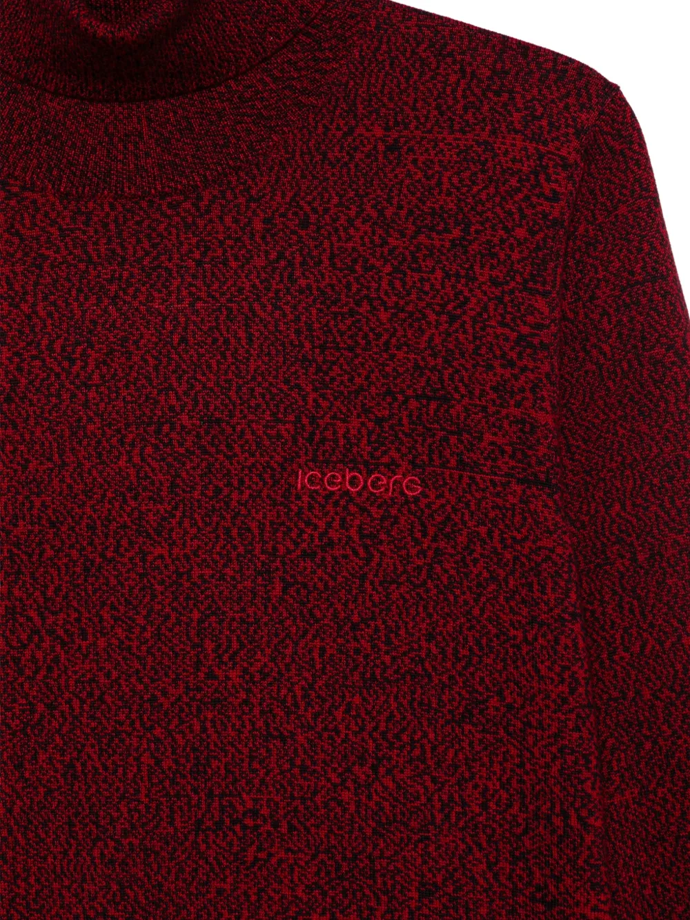 Iceberg logo-embroidered roll-neck sweater Rood