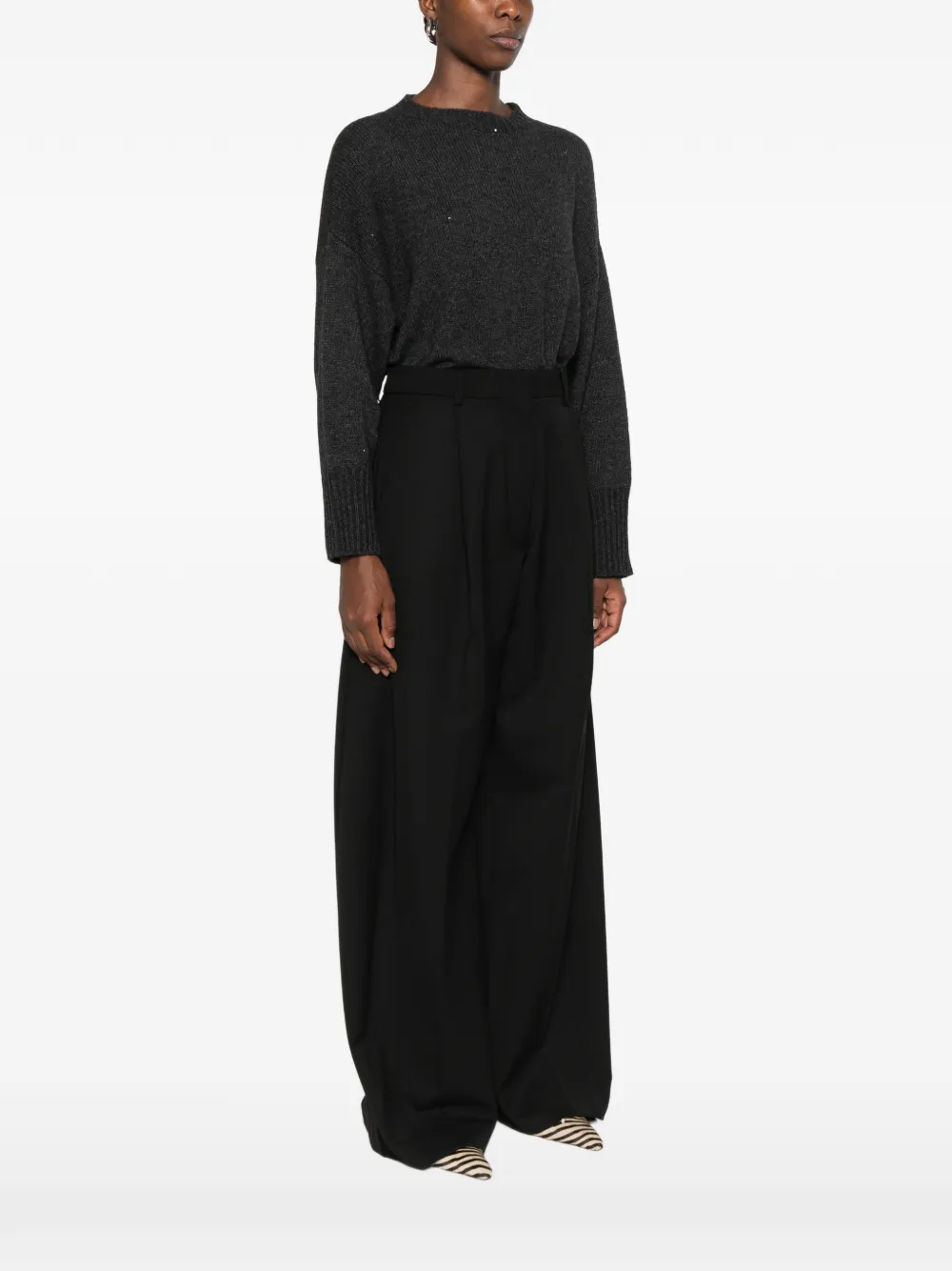 THELATEST E-Billie palazzo pants Zwart