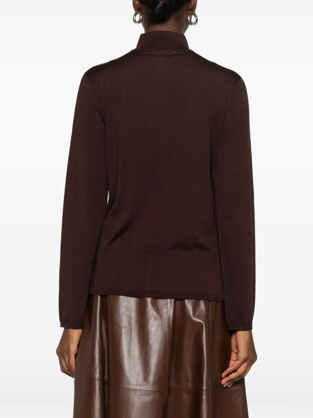 Liviana Conti button-fastening high-neck sweater Bruin