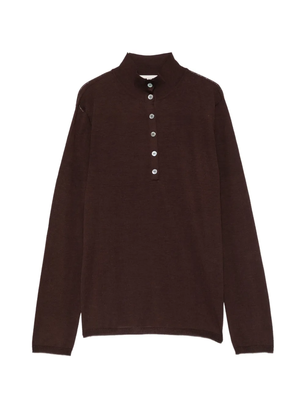 Liviana Conti button-fastening high-neck sweater - Braun