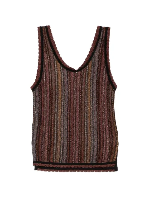 Cecilia Prado stripe-knit scallop-edge top