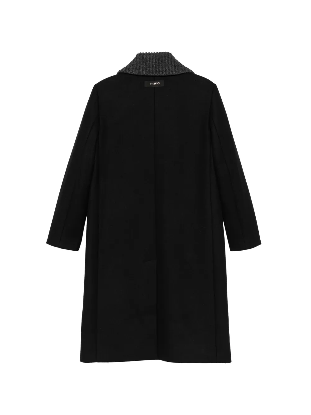 Iceberg ribbed-knit-collar coat Zwart