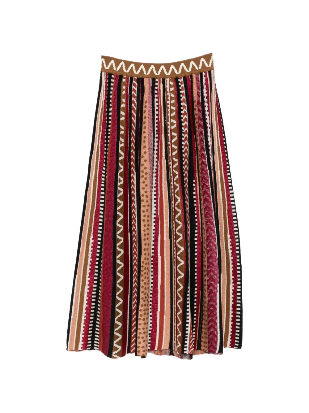 Cecilia Prado Carla gebreide midi-rok met geometrisch patroon Bruin