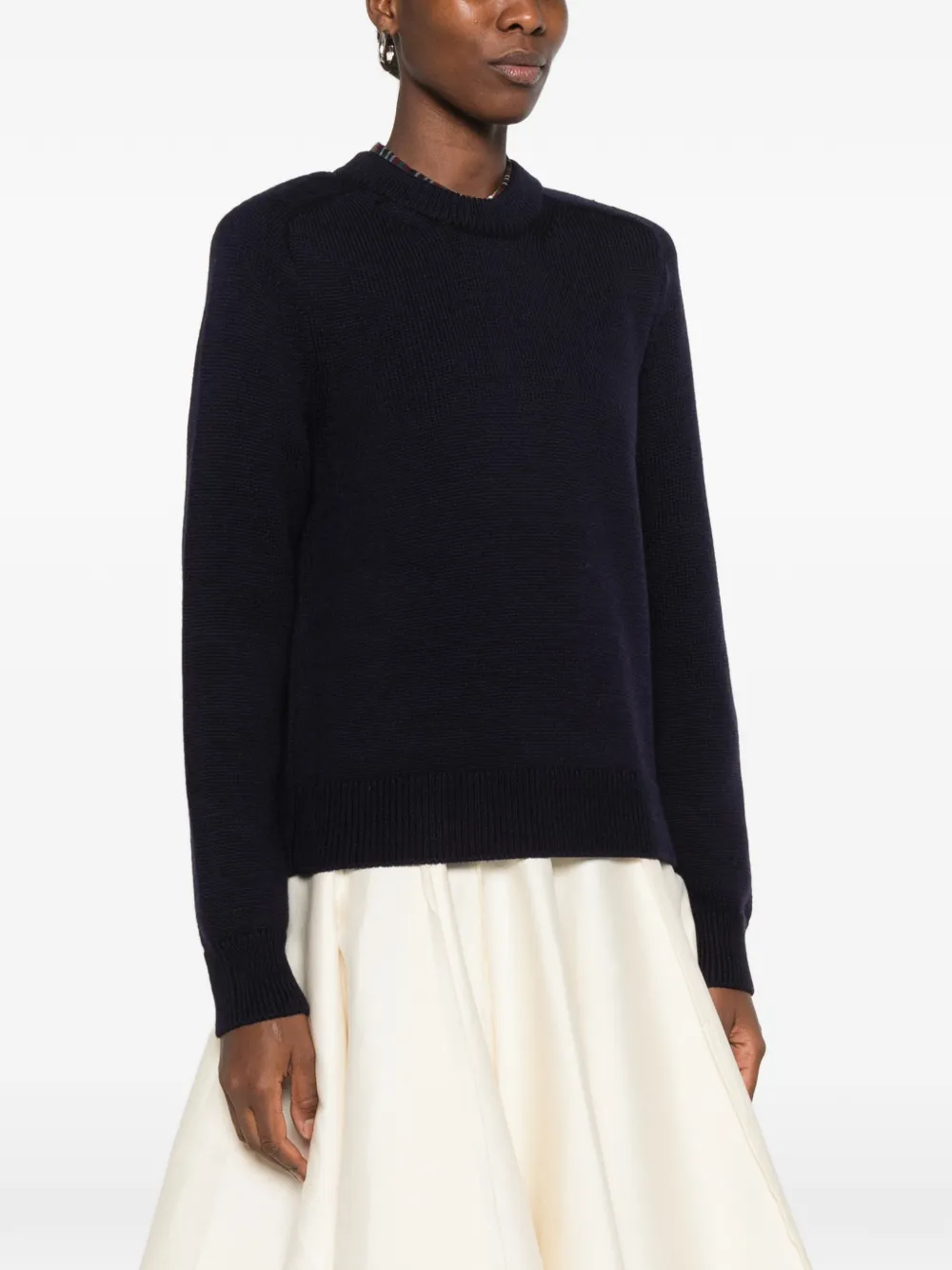 Ba&Sh ribbed-knit crew-neck sweater Blauw