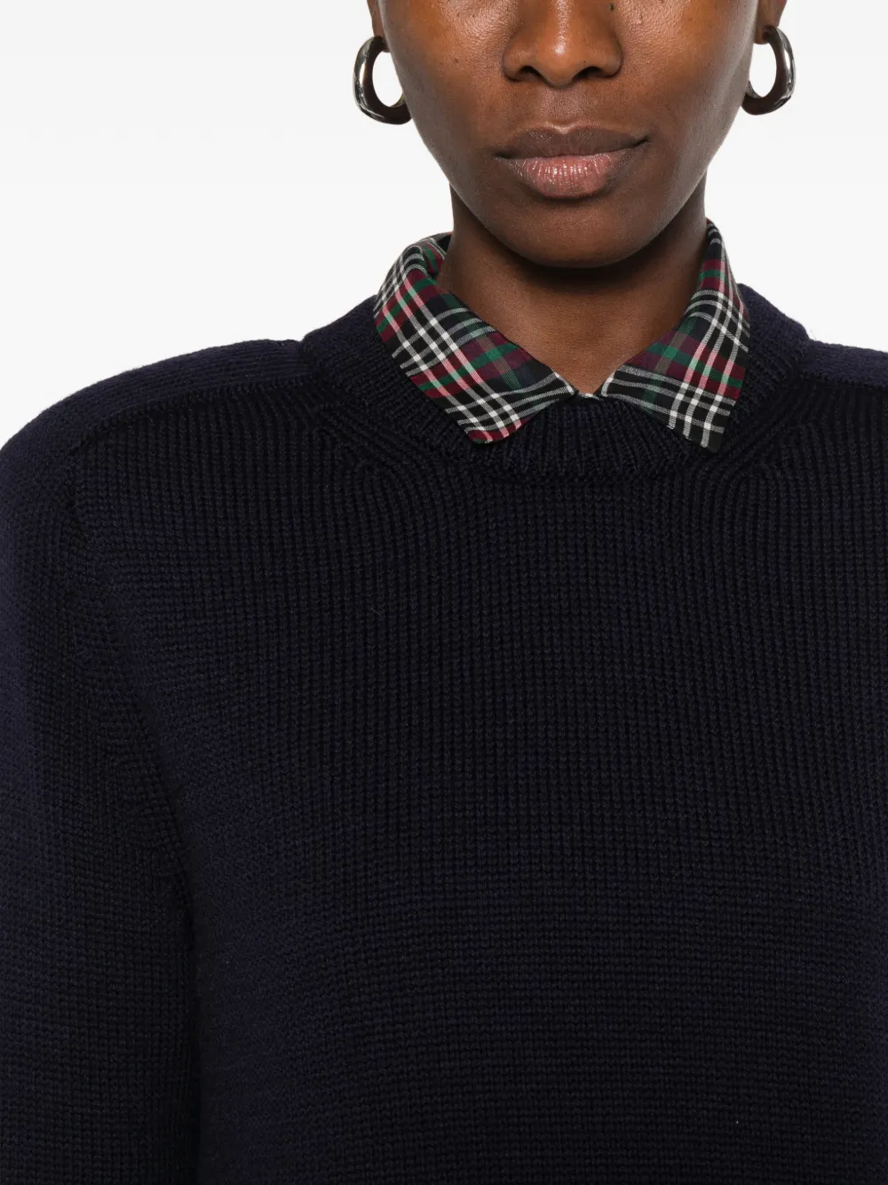 Ba&Sh ribbed-knit crew-neck sweater Blauw
