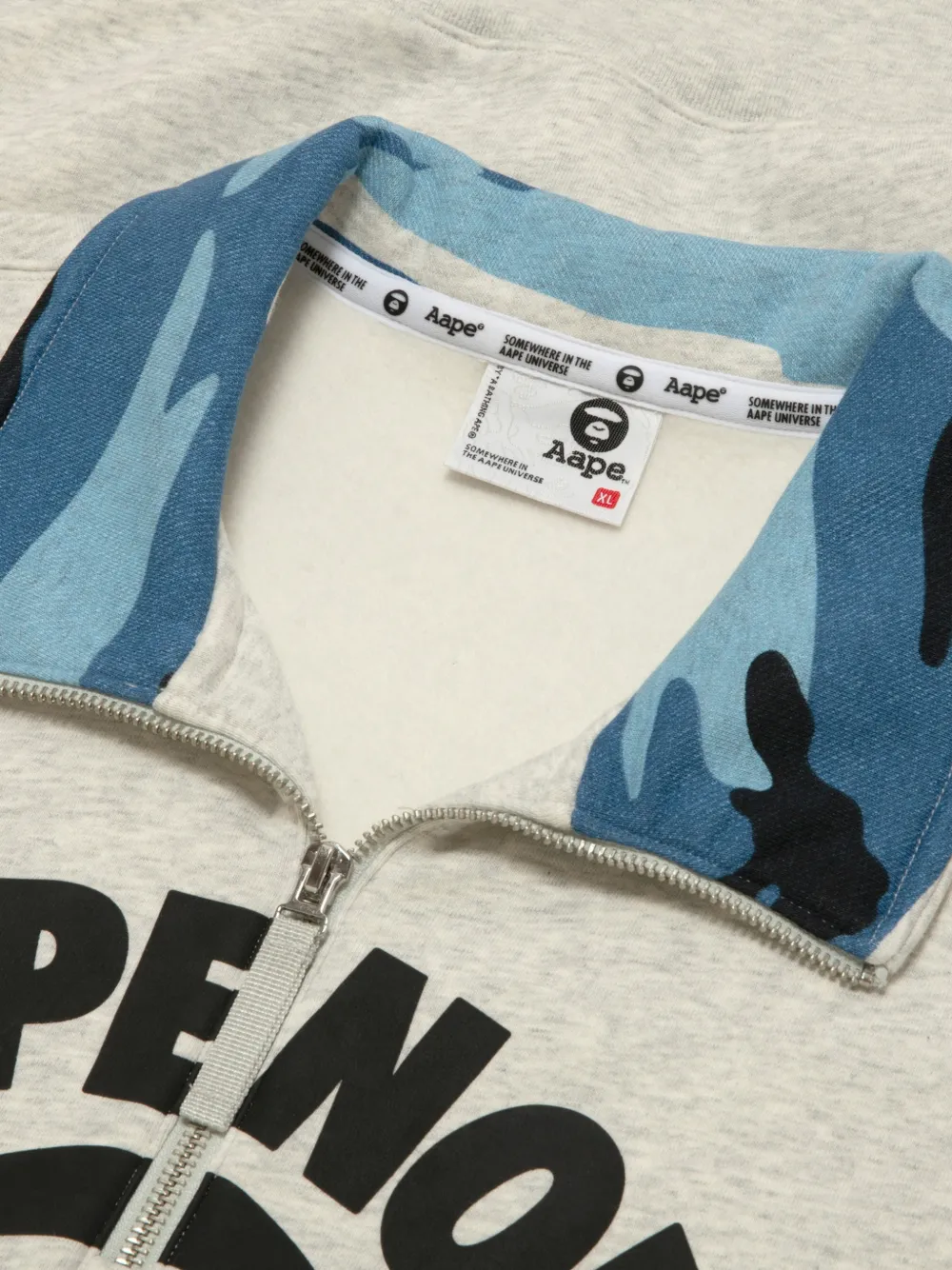 AAPE BY *A BATHING APE camouflage-print logo-print sweater Grijs