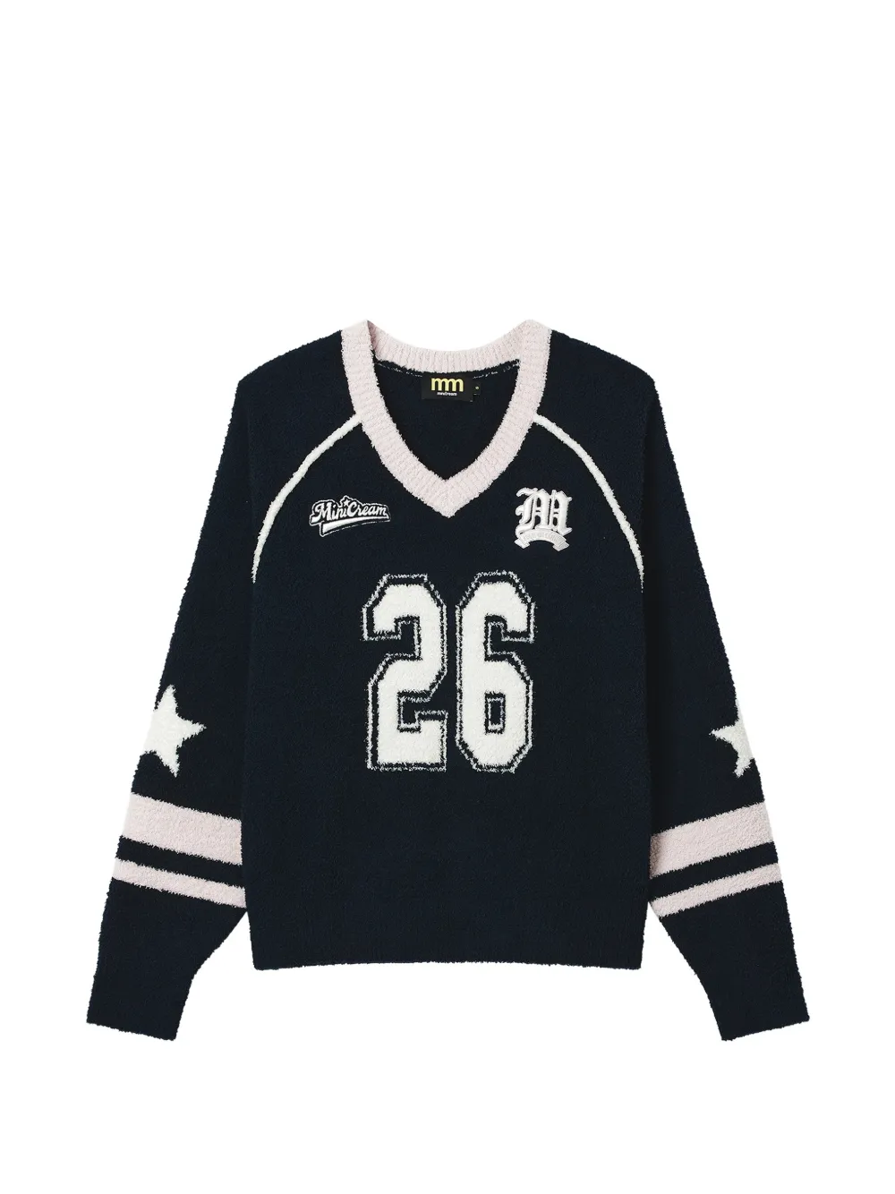 Mini Cream Maglione in maglia a intarsio con logo - Nero