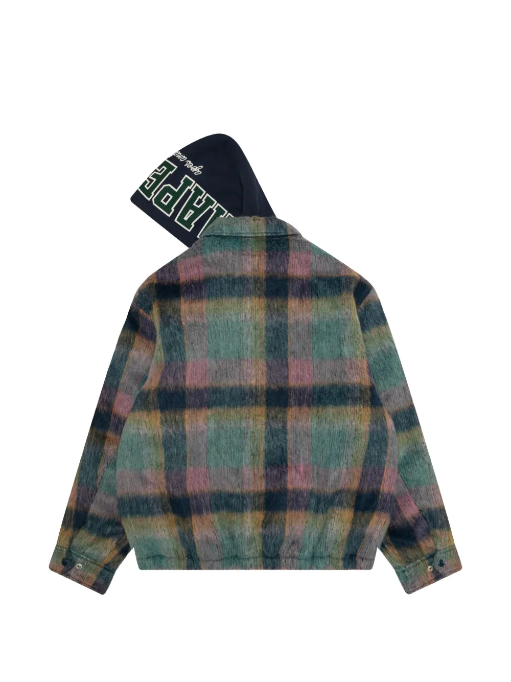 AAPE BY *A BATHING APE check-pattern zip-up shirt jacket Groen