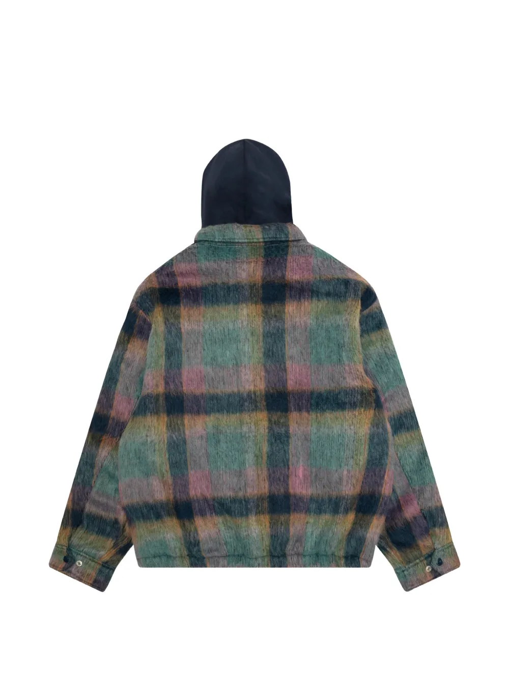 AAPE BY *A BATHING APE check-pattern zip-up shirt jacket Groen