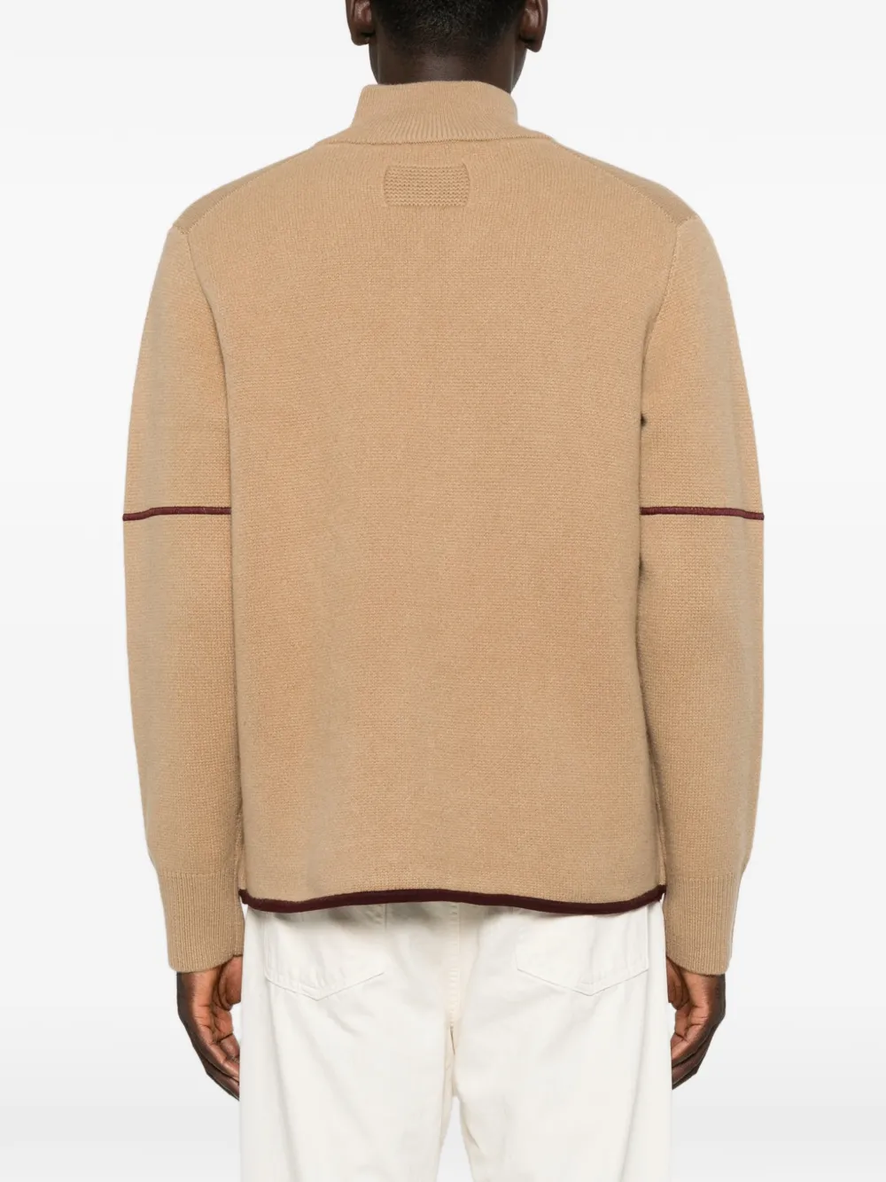 Guest In Residence Louis vest met contrasterende bies en rits Beige