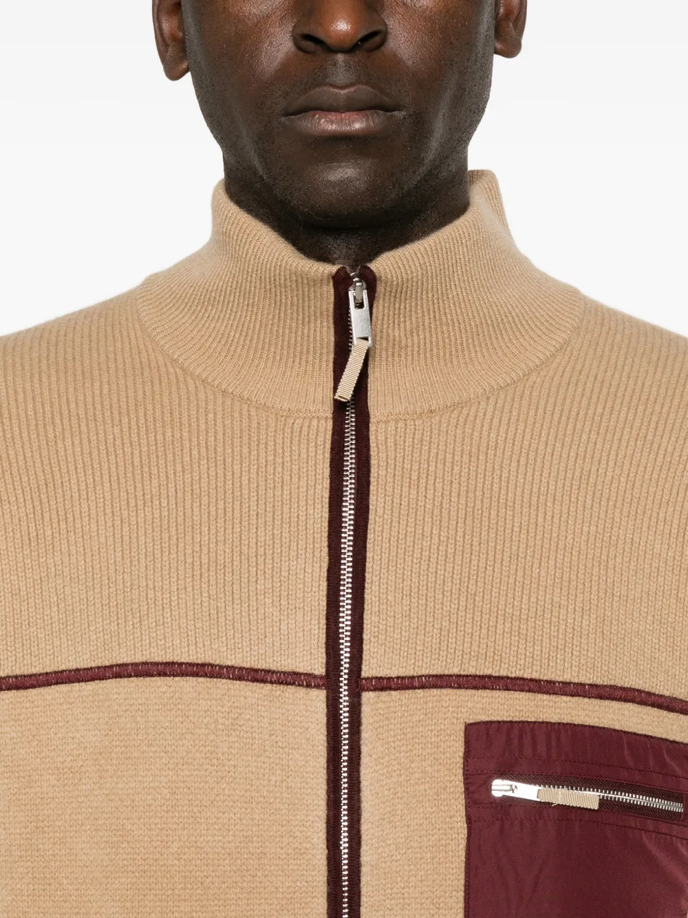 Guest In Residence Louis vest met contrasterende bies en rits Beige