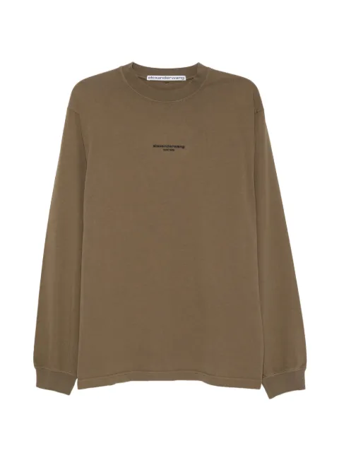 Alexander Wang playera manga larga con logo bordado