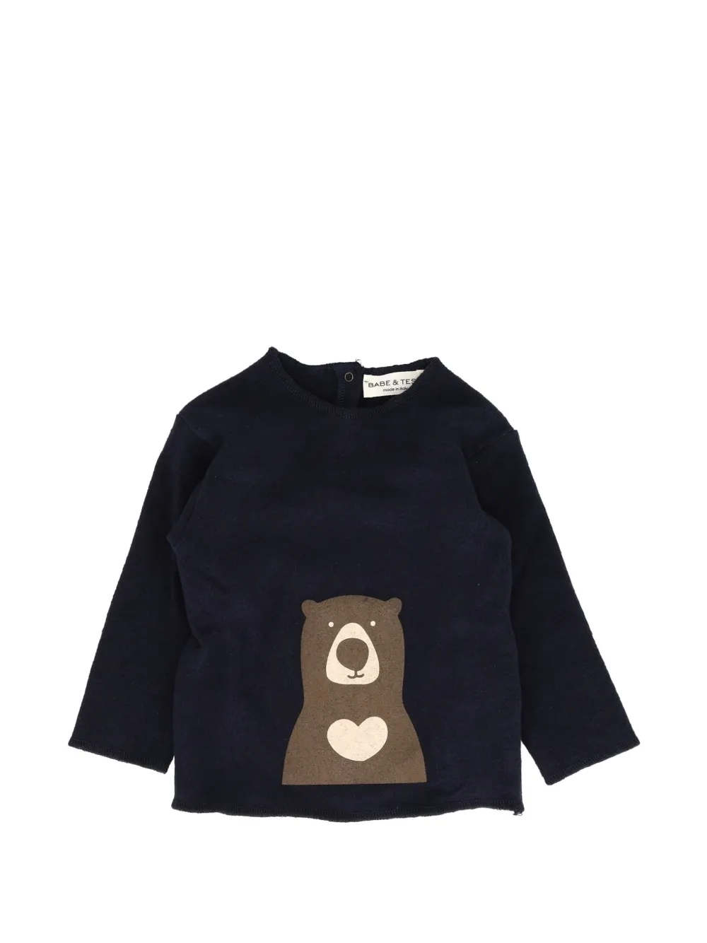 BABE & TESS bear-motif knitted sweater - Bleu BABE & TESS bear-motif knitted sweater - Bleu