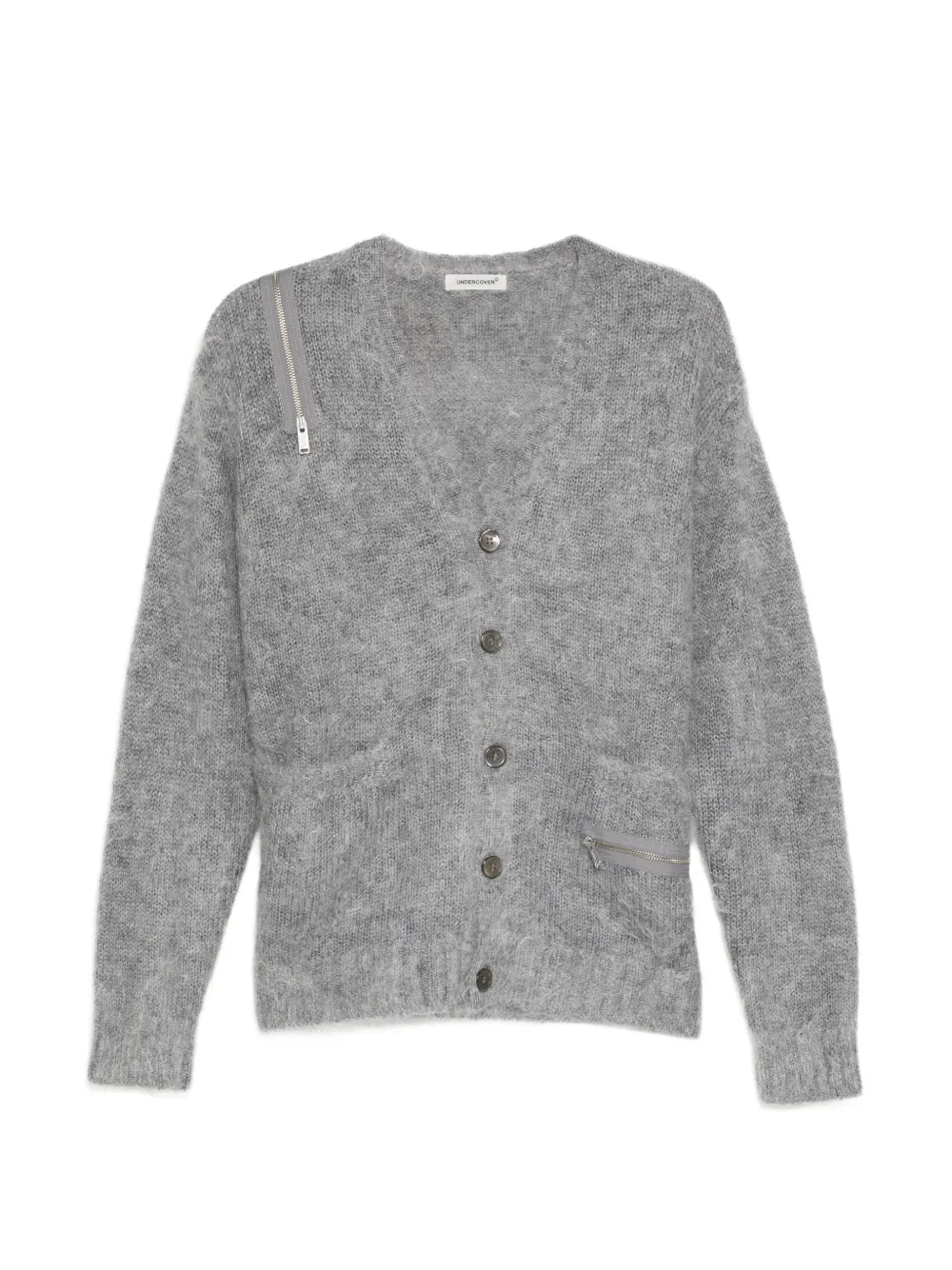 Undercover zipped-detail cardigan Grijs