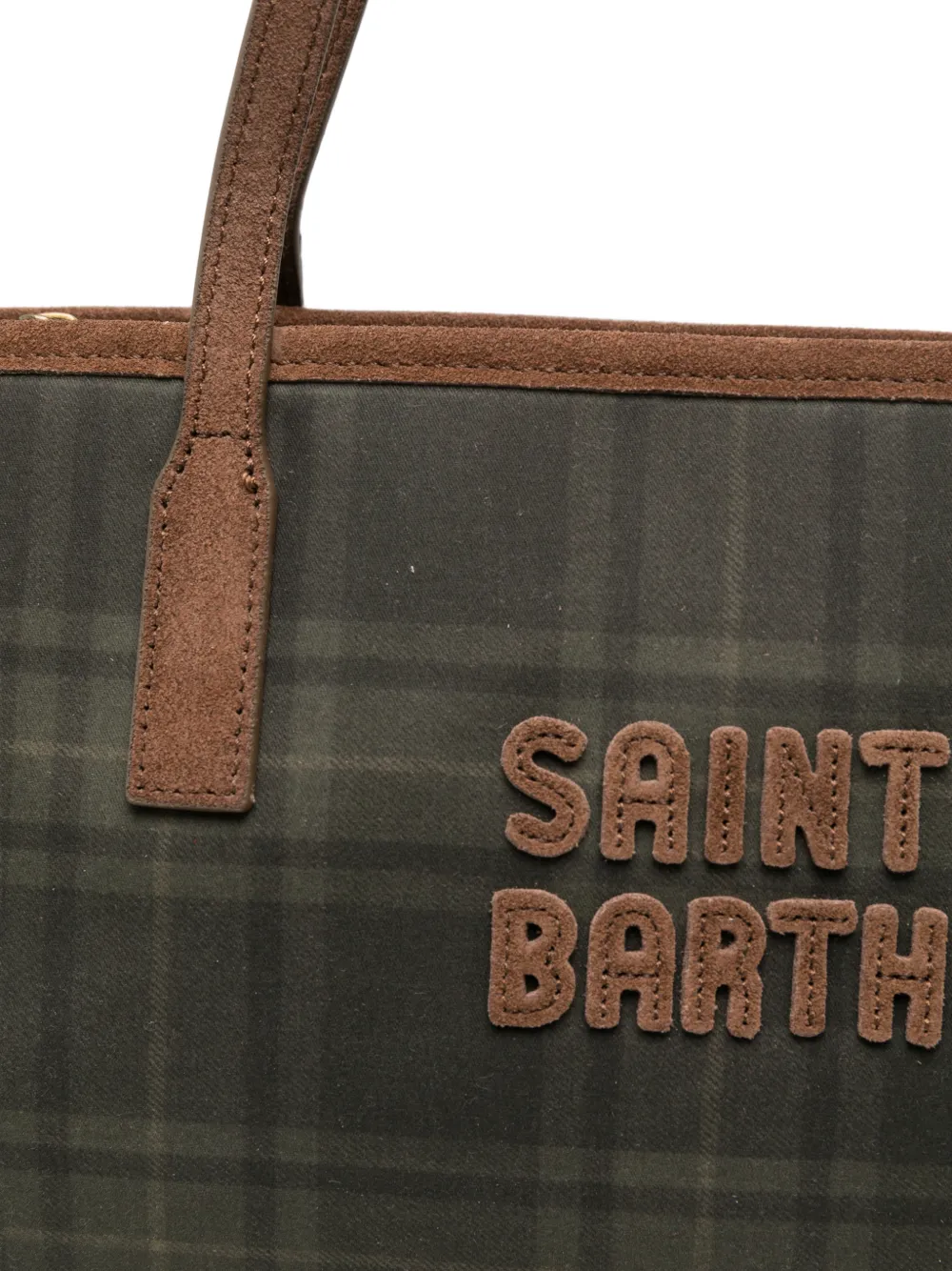 MC2 Saint Barth Medium City shopper met tartan-print Groen