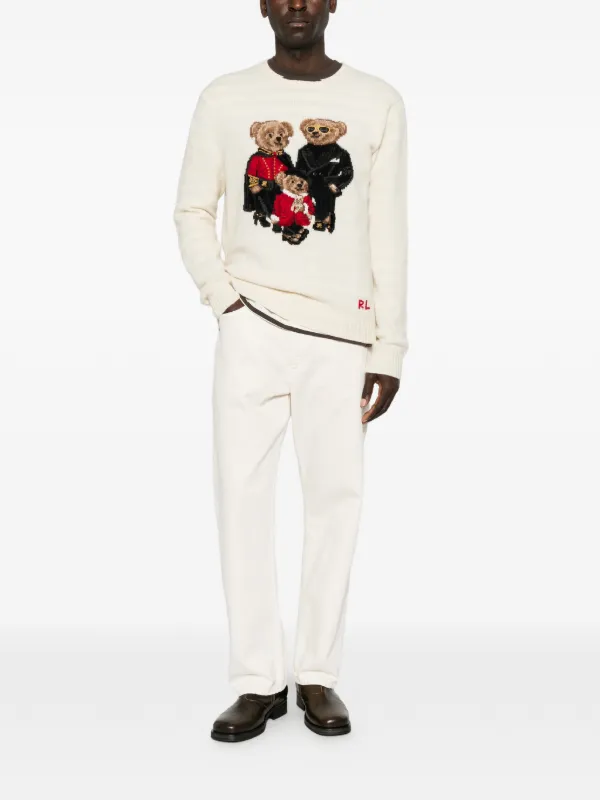 Polo Ralph Lauren Polo Bear intarsia-knit Sweater | Neutrals