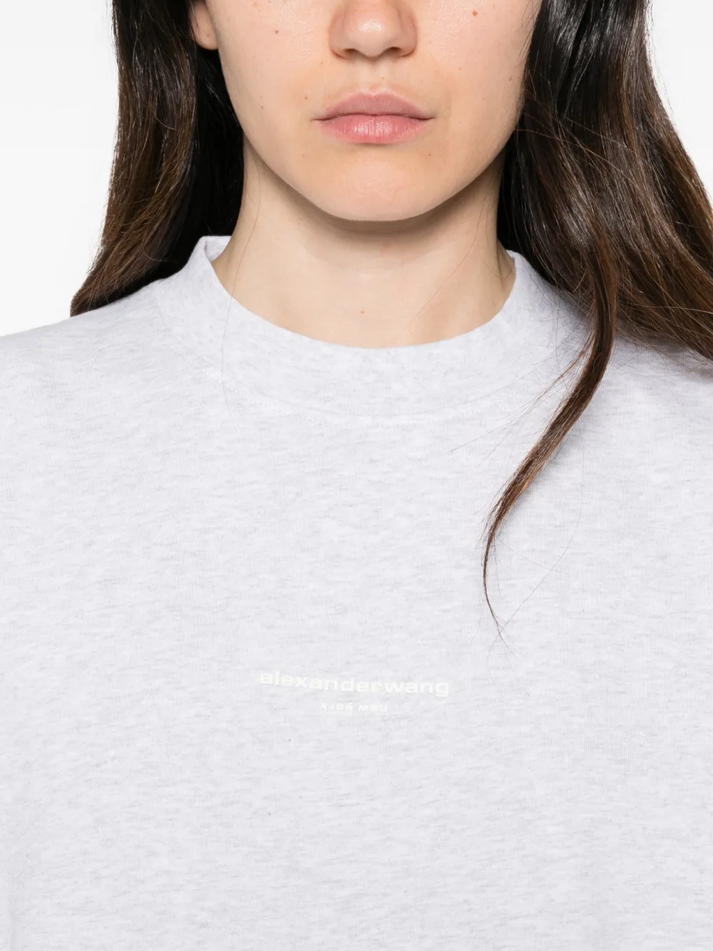 Alexander Wang logo-print oversized T-shirt Grijs