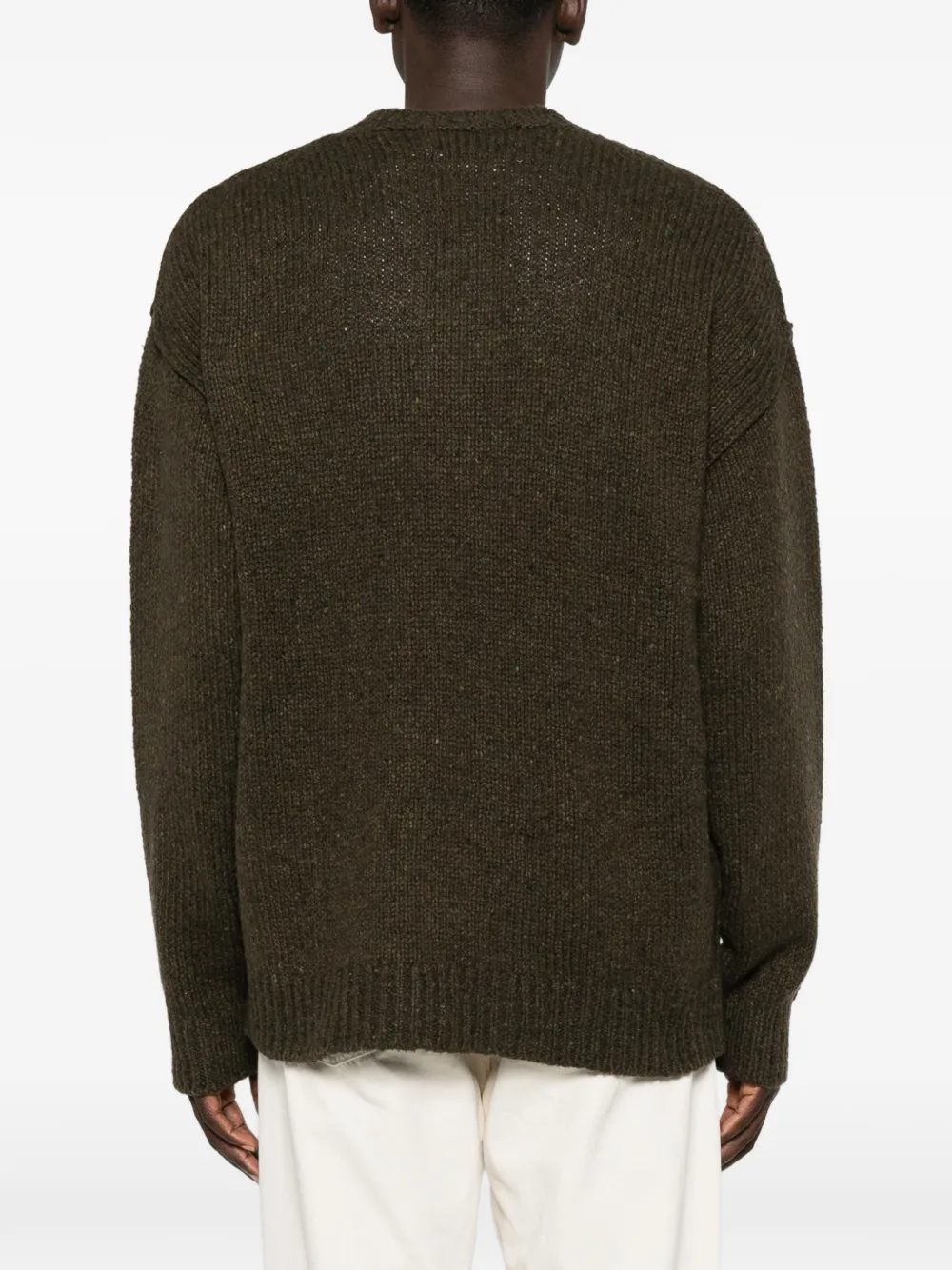 Polo Ralph Lauren logo-embroidered ribbed-knit sweater Groen