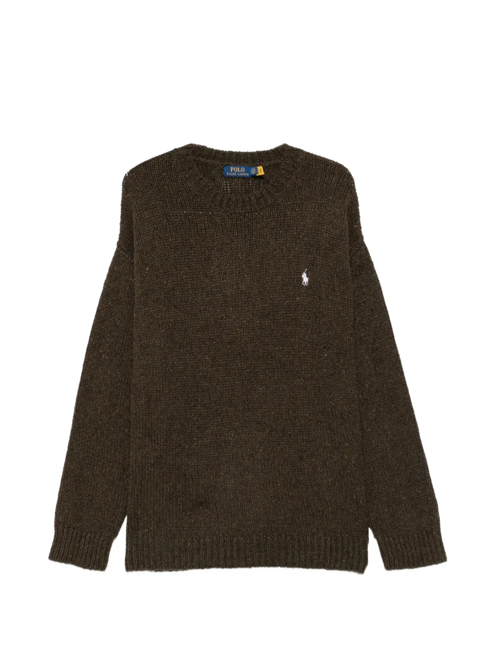 Polo Ralph Lauren logo-embroidered ribbed-knit sweater Groen