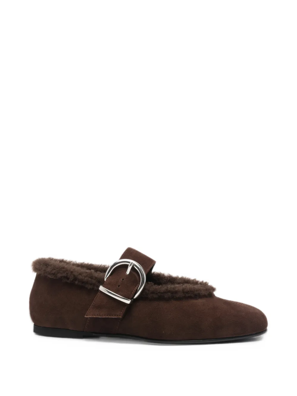 Liviana Conti buckle-fastening shearling-trim loafers - Brown