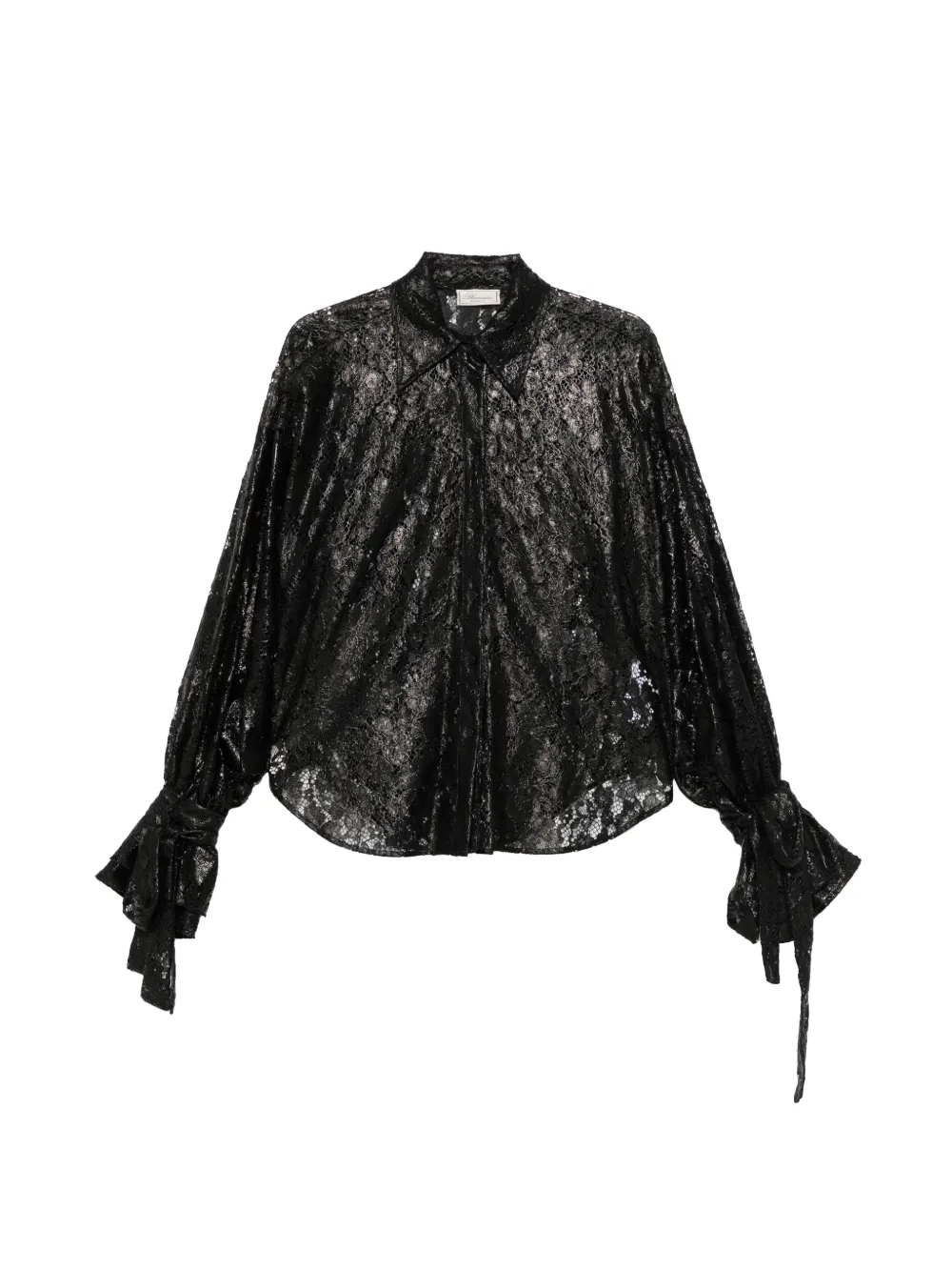 Blumarine lace tie-cuff shirt Zwart