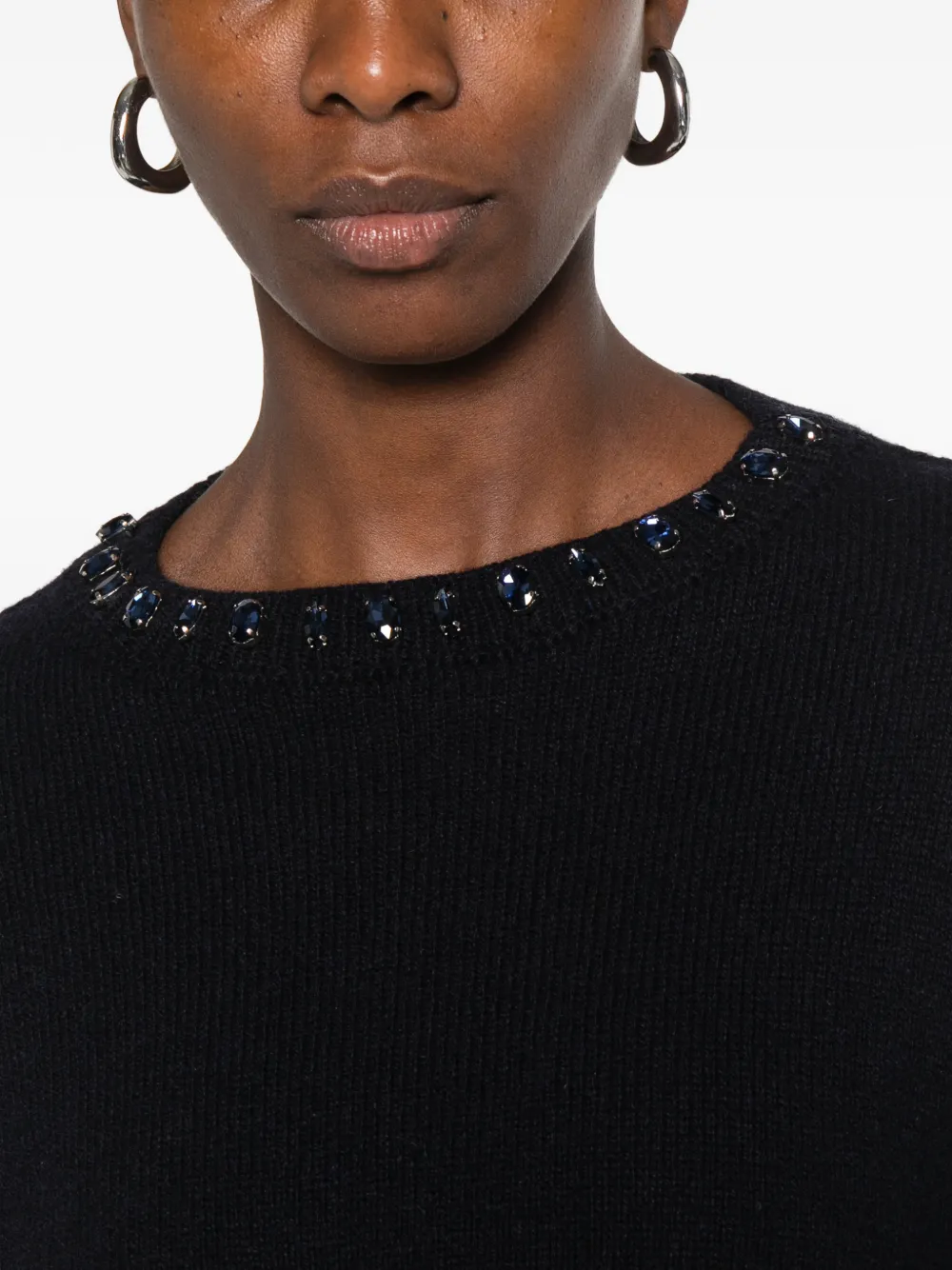 Liviana Conti crystal-embellished sweater Blauw