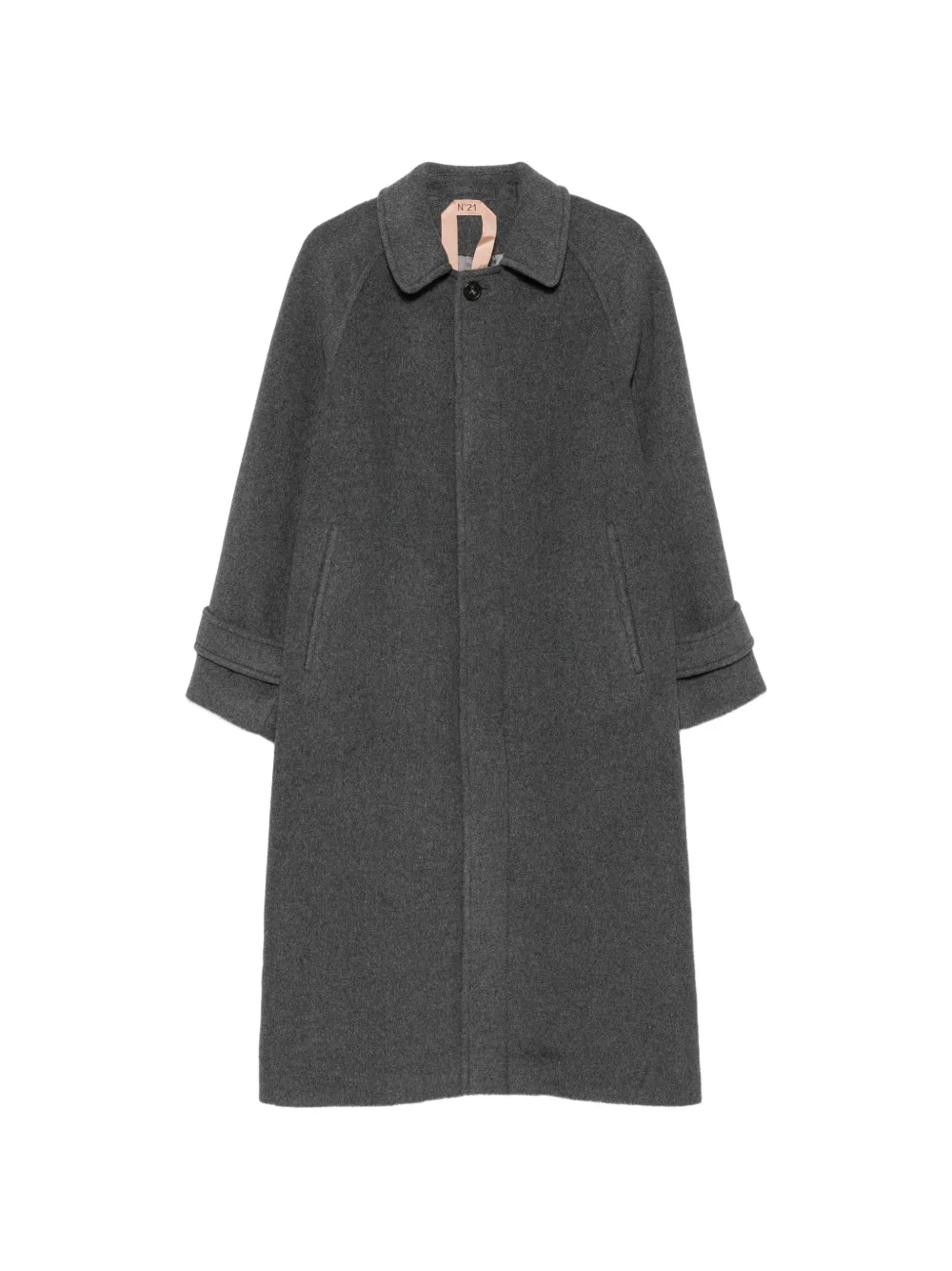 Nº21 raglan-sleeve concealed-fastening coat - Grey