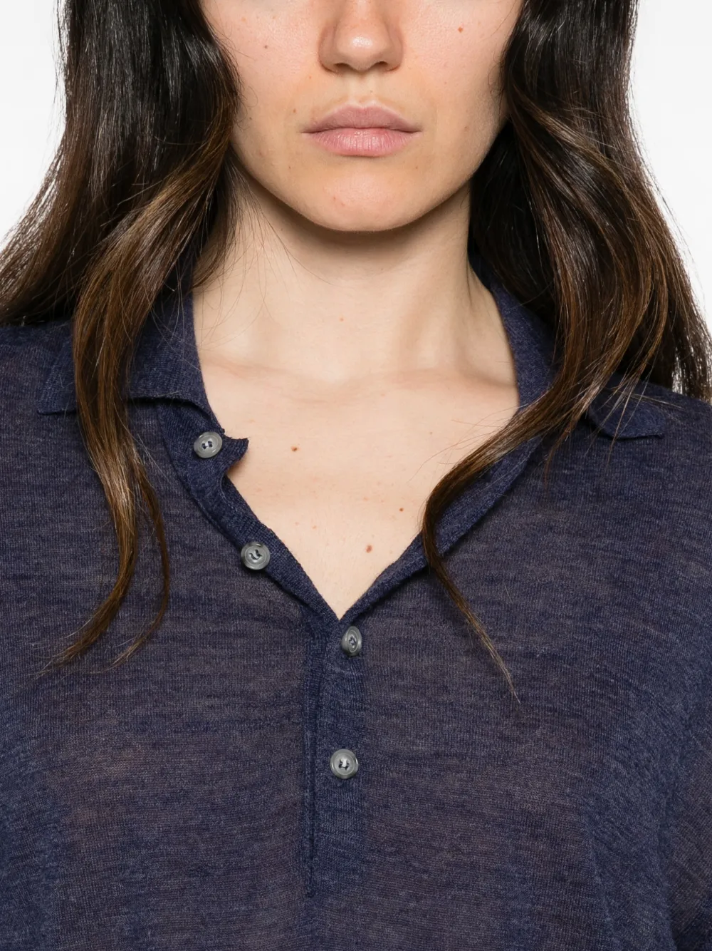 Haikure Millie polo-collar bodysuit Blauw