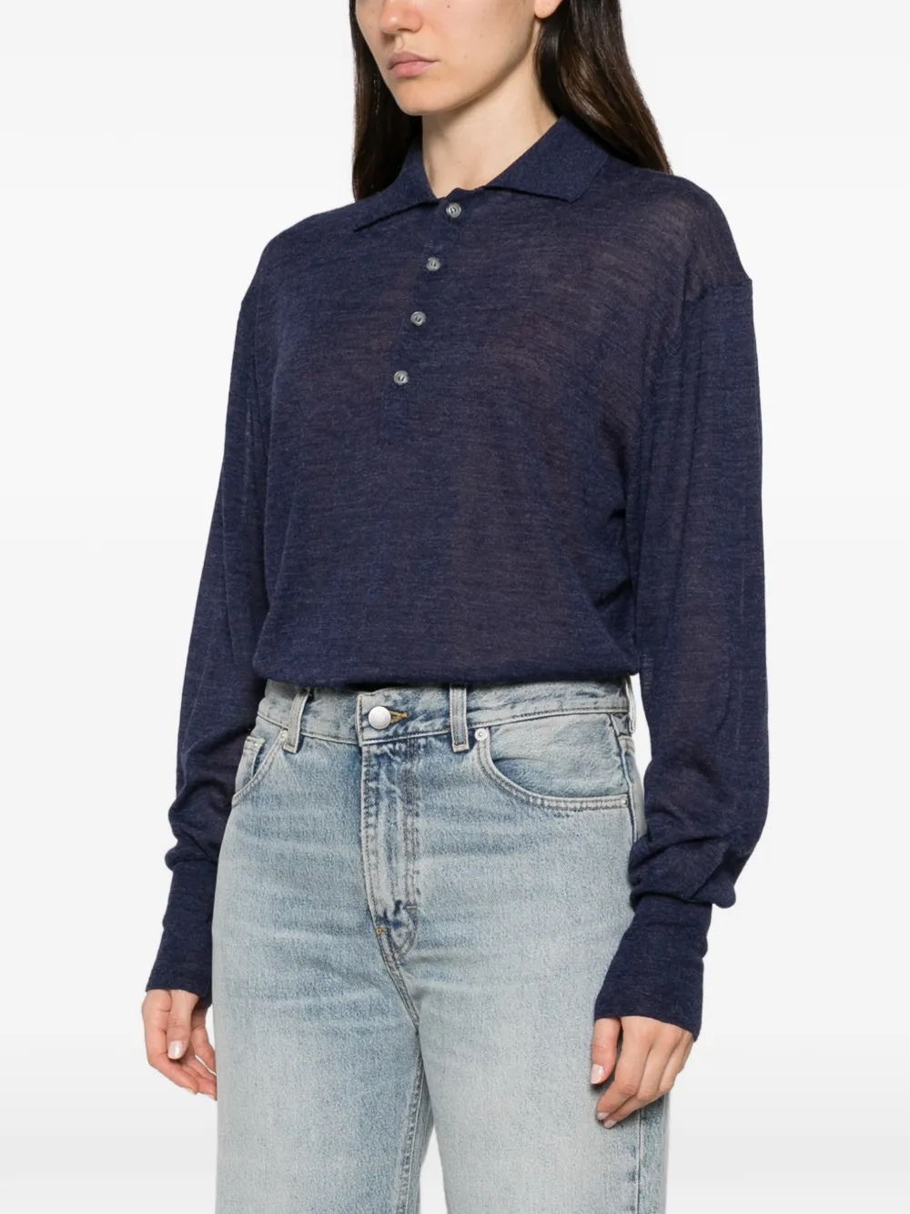 Haikure Millie polo-collar bodysuit Blauw