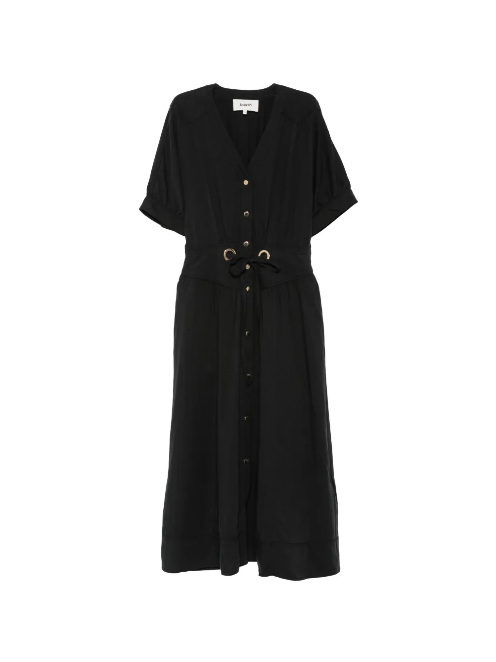 Ba&Sh Parisa button-up drawstring-waist dress - Nero