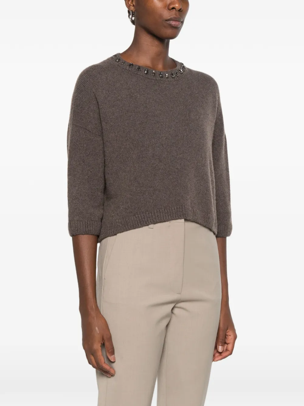 Liviana Conti crystal-embellished sweater Bruin